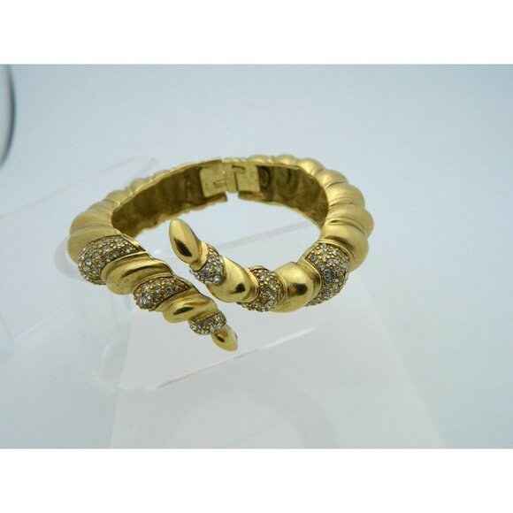 Ellen Kiam Lia Sophia Clear Rhinestone Gold Tone - Picture 2 of 9